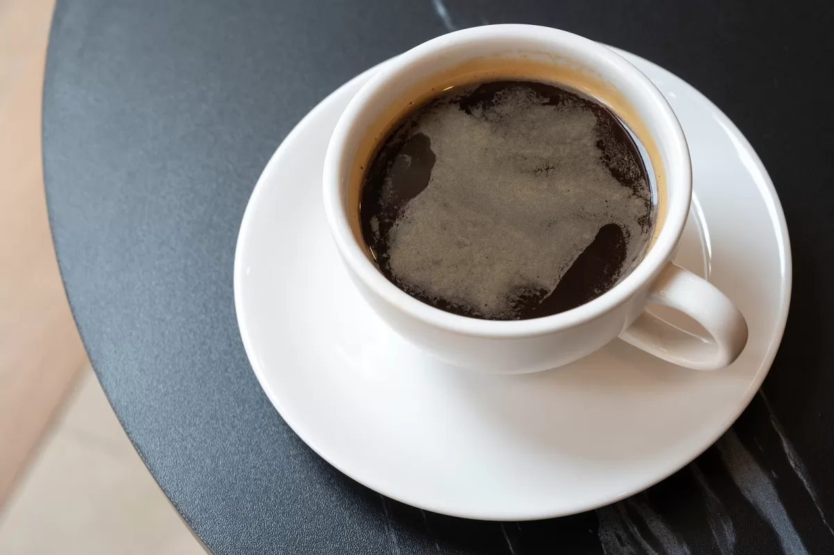 cup of black coffee - high in caffeine which has been associated with weight loss