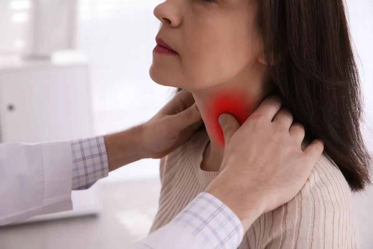 woman with thyroid condition